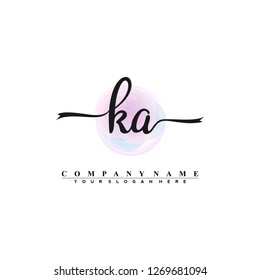 K A Initial handwriting logo vector