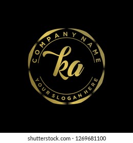 K A Initial handwriting logo vector