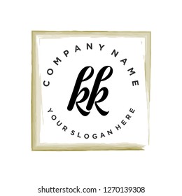 K K Initial handwriting logo vector