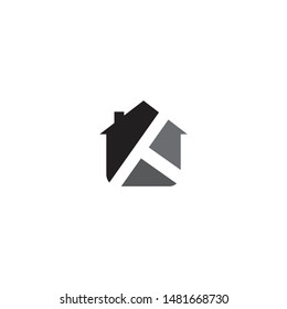 k initial home logo vector modern
