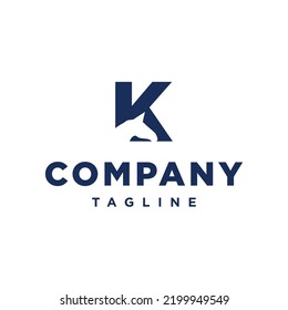 K initial Horse Head  Ranch Stable equestrian creative unique logo design icon vector illustration
