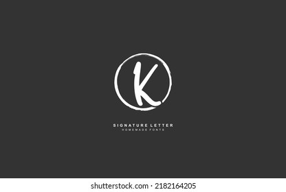 K Initial letter handwriting and  signature logo. A concept with template element.
