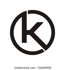 K initial letter logo inside circle logo design template vector