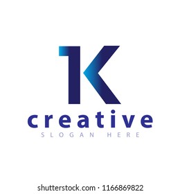 I K Initial letter logo vector