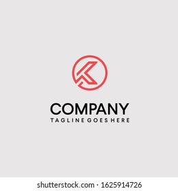 K initial letter vector design template 
