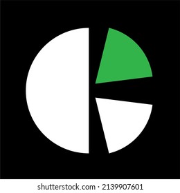 K initial logo circle white and green