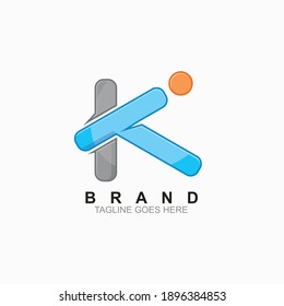 K initial logo design concept for brand or business company