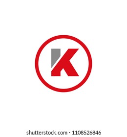 K initial logo design vector