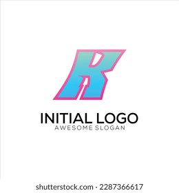 k initial logo gradient colorful design