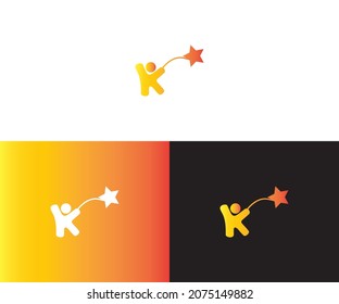  K Initial Logo for kids logo template