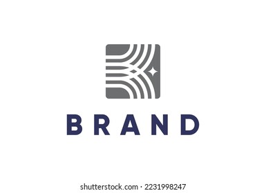 K Initial logo rectangle vector illustation letter K, alphabet, typography editable 