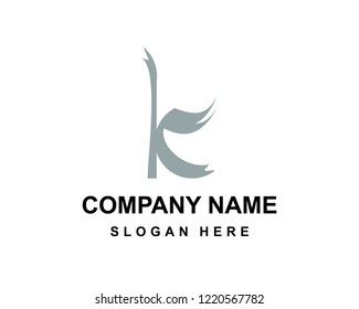 K initial logo template vector