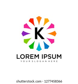 K initial logo template vector