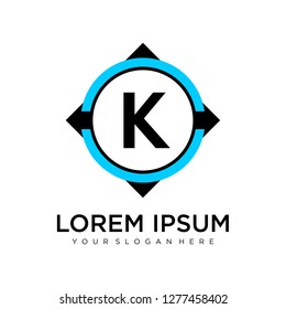 K initial logo template vector