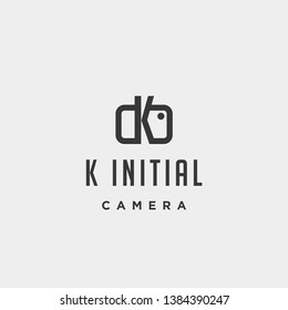 k initial photography logo template vector design icon element