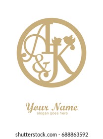 A K initial wedding decorative logo template