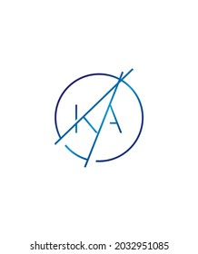 K and A initials creative modern vector logo template