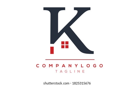 K initials monogram letter text alphabet logo design	