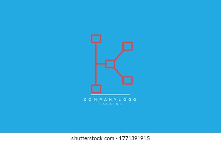 K initials monogram logo design