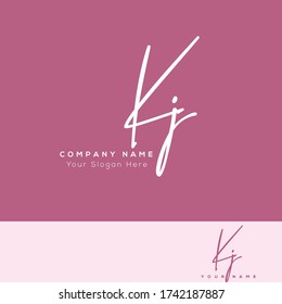  K J KJ Initial letter handwriting and signature logo.	
