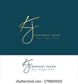  K J KJ Escritura manuscrita inicial y logotipo de la firma. Logo inicial del vector de belleza .Moda, boutique, floral y botánica