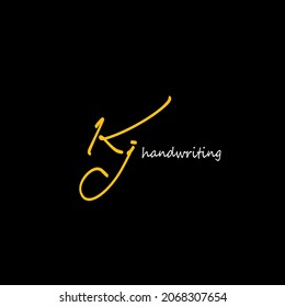 K j Kj Anfangsbuchstaben, Handschrift und Unterschrift Logo