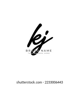 K J KJ Initial letter handwritten and signature vector image, modern style in joining template logo