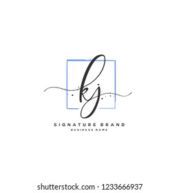 K J KJ Initial logo template vector