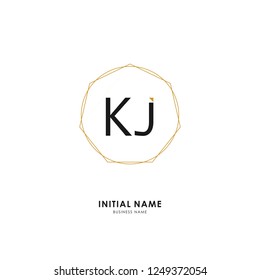 K J KJ Initial logo letter with minimalist concept. Vector with scandinavian style logo.