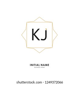 K J KJ Initial logo letter with minimalist concept. Vector with scandinavian style logo.