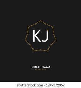 K J KJ Initial logo letter with minimalist concept. Vector with scandinavian style logo.
