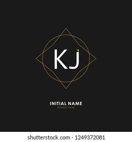 K J KJ Initial logo letter with minimalist concept. Vector with scandinavian style logo.