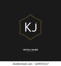 K J KJ Initial logo letter with minimalist concept. Vector with scandinavian style logo.