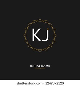 K J KJ Initial logo letter with minimalist concept. Vector with scandinavian style logo.