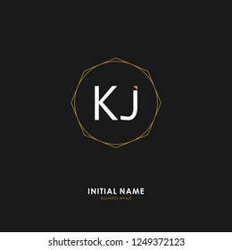 K J KJ Initial logo letter with minimalist concept. Vector with scandinavian style logo.
