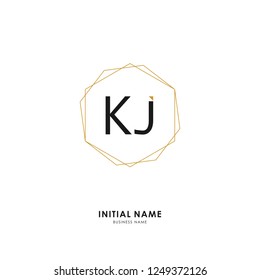 K J KJ Initial logo letter with minimalist concept. Vector with scandinavian style logo.