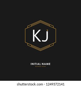 K J KJ Initial logo letter with minimalist concept. Vector with scandinavian style logo.