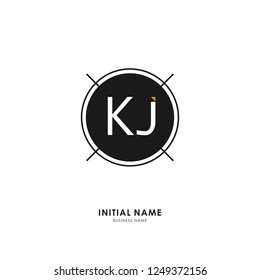 K J KJ Initial logo letter with minimalist concept. Vector with scandinavian style logo.