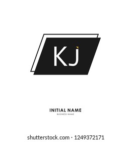 K J KJ Initial logo letter with minimalist concept. Vector with scandinavian style logo.