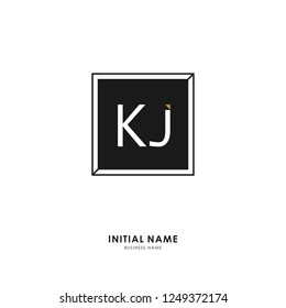 K J KJ Initial logo letter with minimalist concept. Vector with scandinavian style logo.