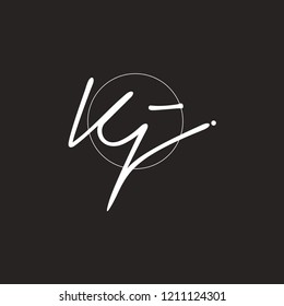 K J Signature initial logo template vector
