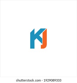 K J Unique Abstract Letter Logo Design. Kj Monogram