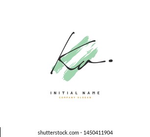 K A KA Beauty vector initial logo, handwriting logo of initial signature, wedding, fashion, jewerly, boutique, floral and botanical with creative template for any company or business.