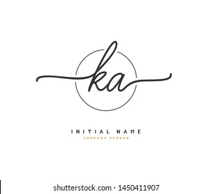 K A KA Beauty vector initial logo, handwriting logo of initial signature, wedding, fashion, jewerly, boutique, floral and botanical with creative template for any company or business.