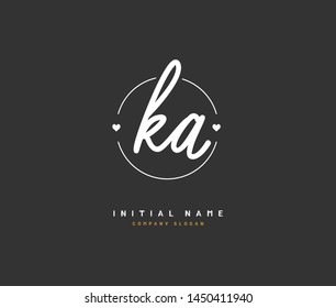 K A KA Beauty vector initial logo, handwriting logo of initial signature, wedding, fashion, jewerly, boutique, floral and botanical with creative template for any company or business.