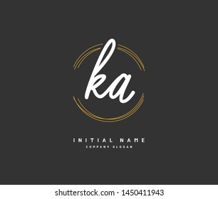 K A KA Beauty vector initial logo, handwriting logo of initial signature, wedding, fashion, jewerly, boutique, floral and botanical with creative template for any company or business.