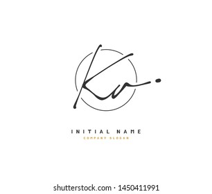 K A KA Beauty vector initial logo, handwriting logo of initial signature, wedding, fashion, jewerly, boutique, floral and botanical with creative template for any company or business.