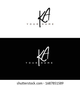 K A KA Initial letter handwriting and signature logo.	
