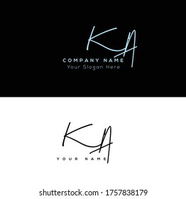  K A KA Initial letter handwriting and signature logo.	
