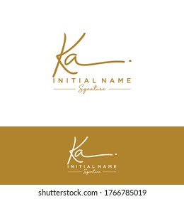 K A KA Initial letter handwriting and signature logo.